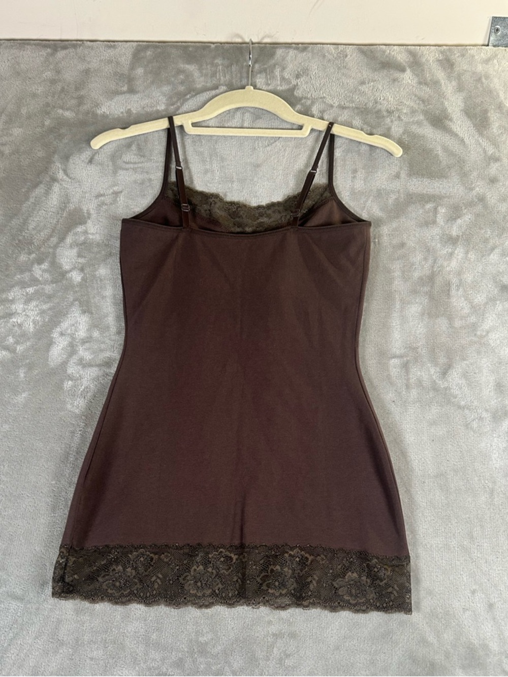 Express Lace Trim Slip Dress Cami - Dark Brown - Picture 6 of 10